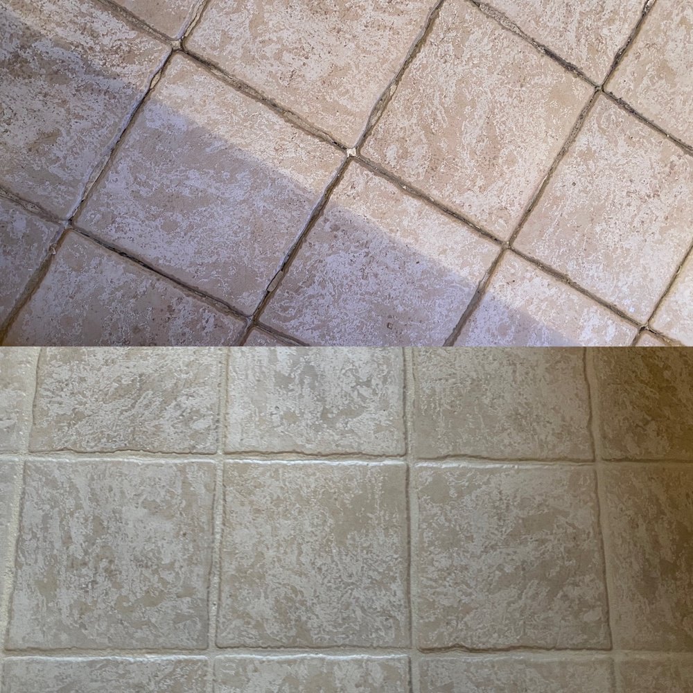 Cracked and stained grout restored - Regrout Systems